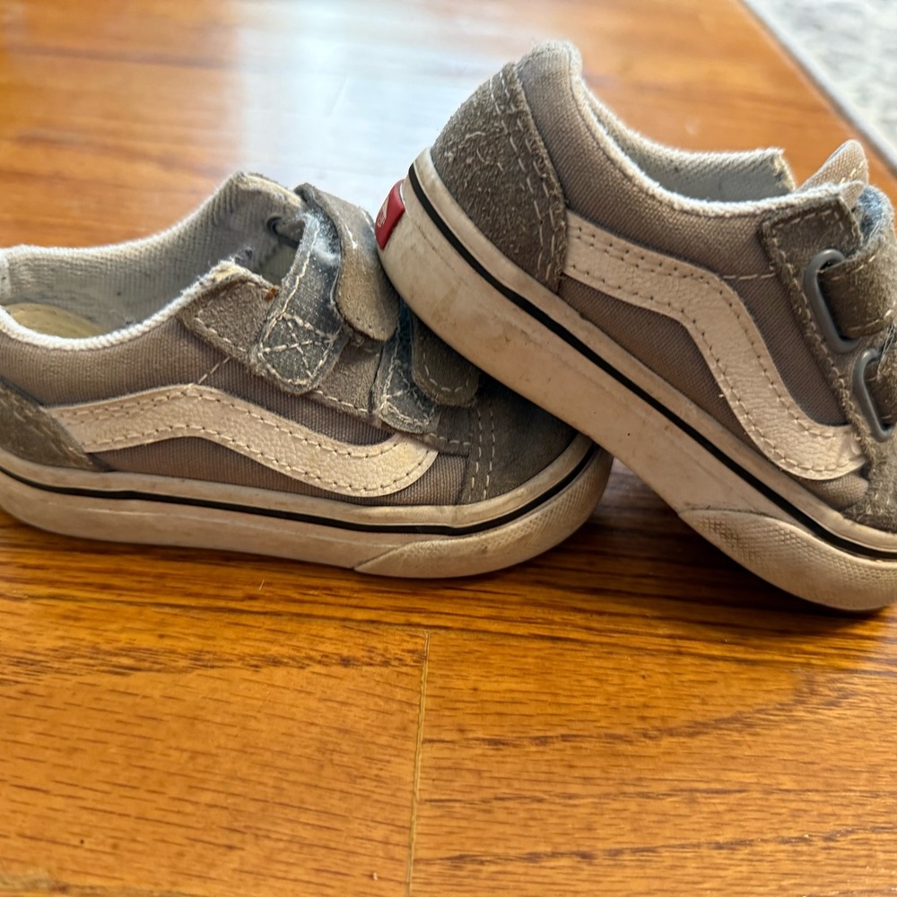 Vans Kids Gray and White Sneakers